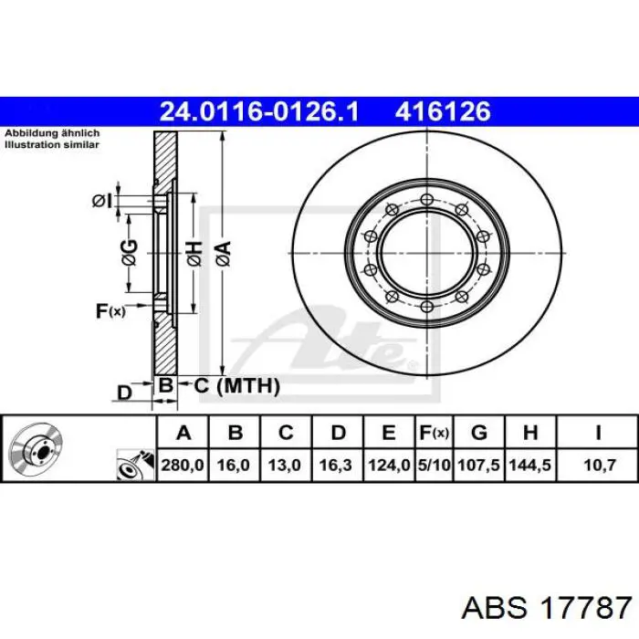 Купить 17787 ABS Диск тормозной задний