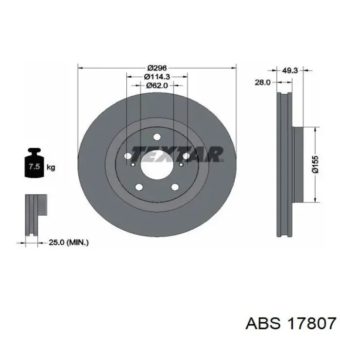 Купить 17807 ABS Ротор тормозной