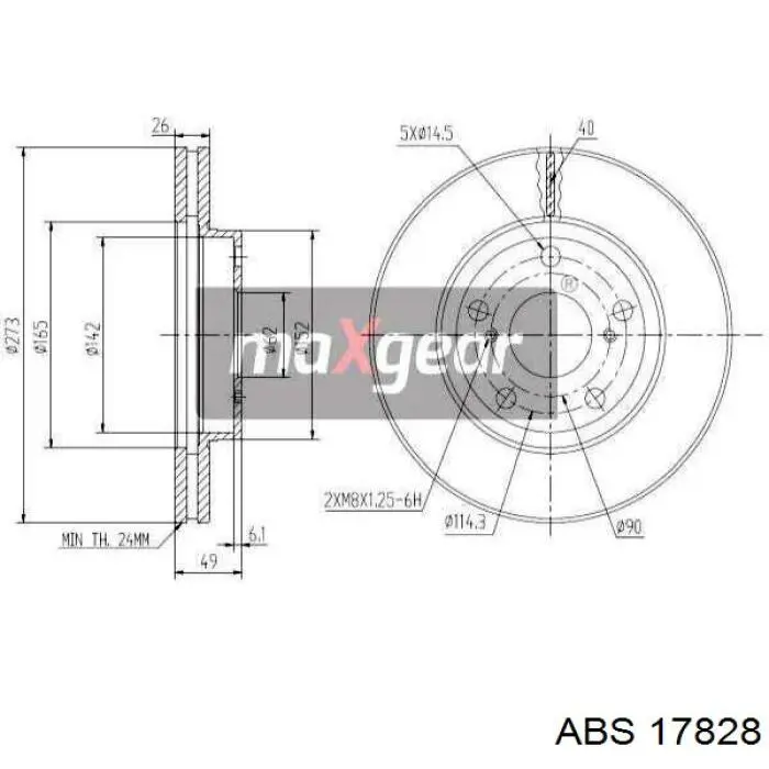 Тормоз дисковый передний ABS 17828 цена, от 34.02 USD