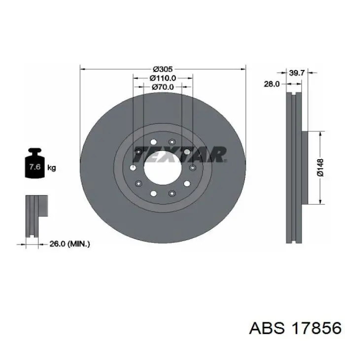 17856 ABS тормозные диски