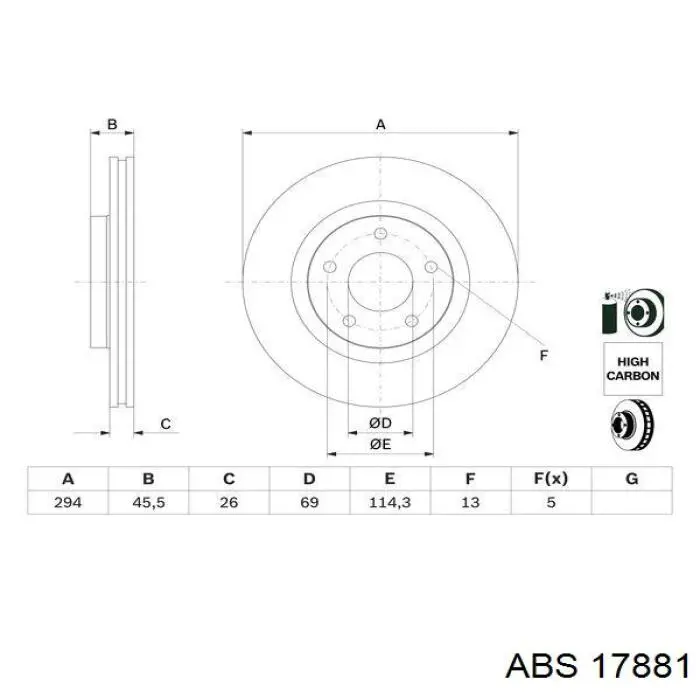 Compre 17881 ABS Disco do freio dianteiro