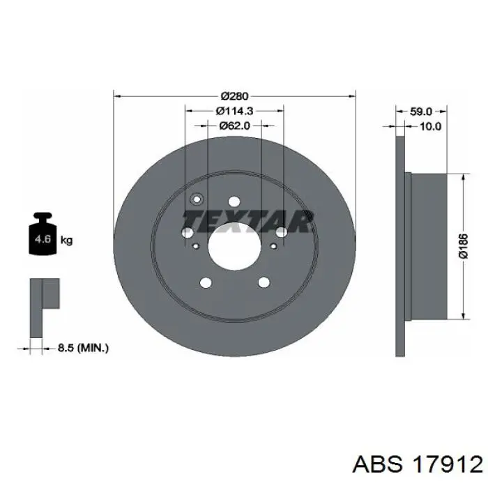 Задний тормозной диск ABS 17912 цена, от 23.83 USD