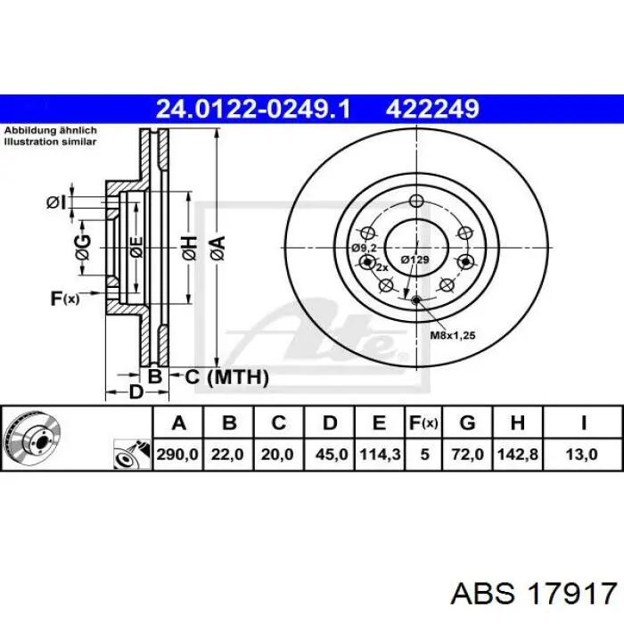 Купить 17917 ABS Ротор тормозной