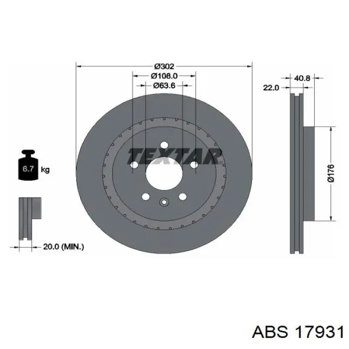 17931 ABS диск тормозной задний
