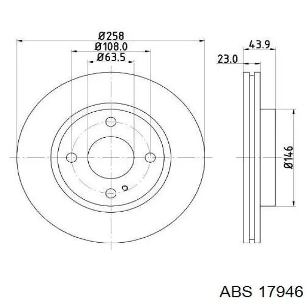 Тормоз дисковый передний ABS 17946 цена, от 28.22 USD