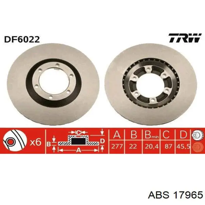 Тормоз дисковый передний ABS 17965 цена, от 39.32 USD