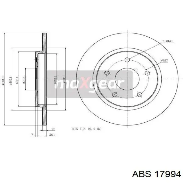 Задний тормозной диск ABS 17994 цена, от 34.19 USD