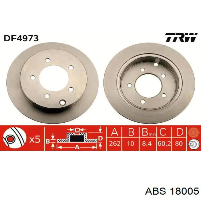 Задний тормозной диск ABS 18005 цена, от 27.39 USD