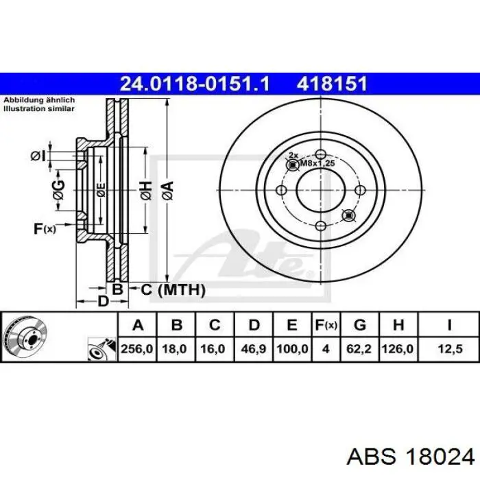 Купить 18024 ABS Ротор тормозной