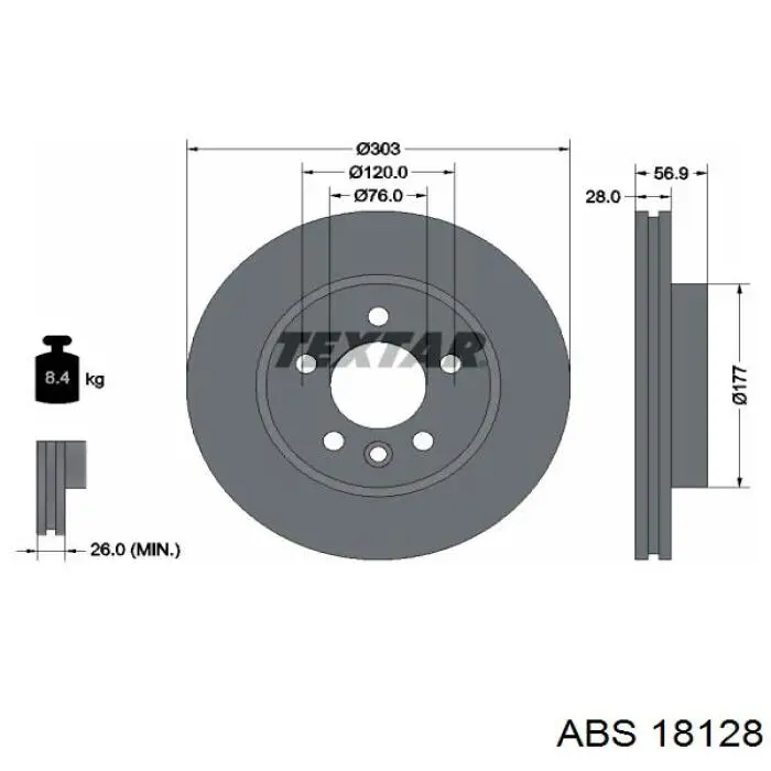 Disco do freio dianteiro ABS 18128 preço, a partir de 82,21 USD
