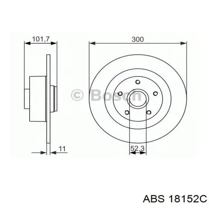 Тормозные диски 18152C ABS