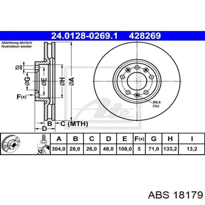 18179 ABS диск тормозной передний