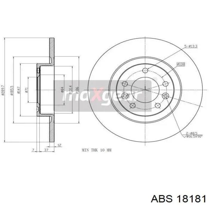 Задний дисковый тормоз ABS 18181