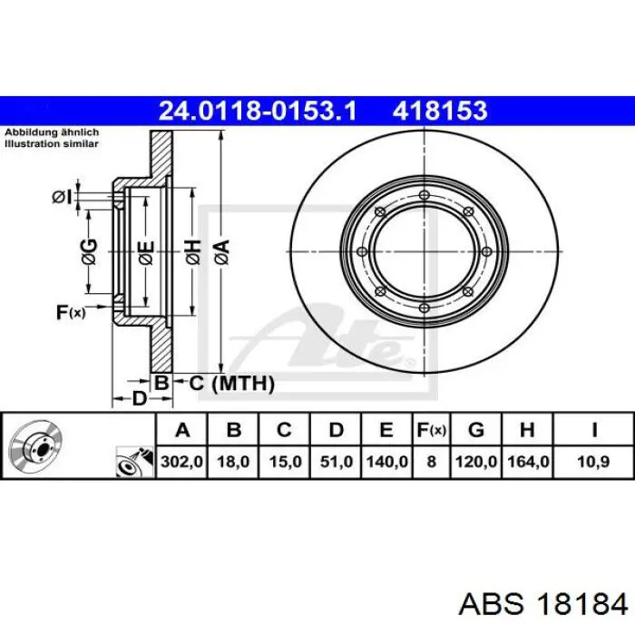 Купить 18184 ABS Диск тормозной задний