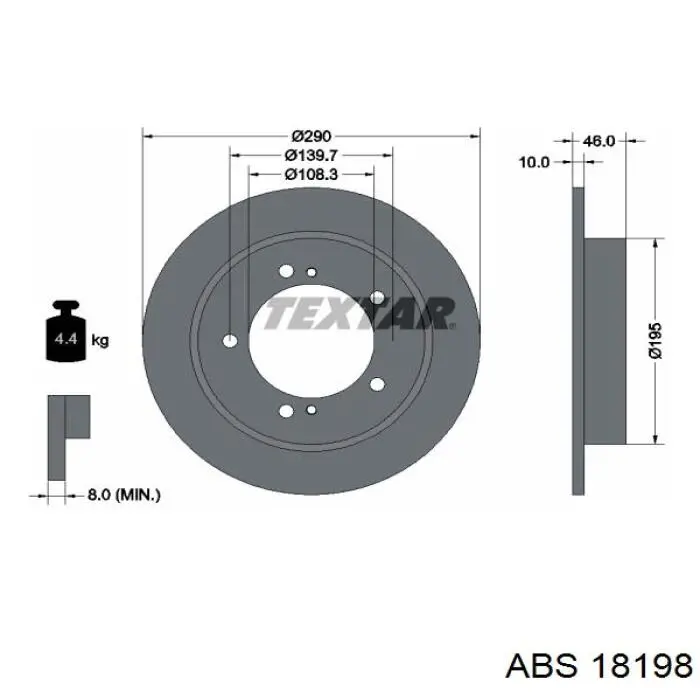 18198 ABS диск тормозной передний