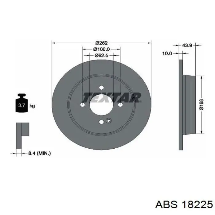Купить 18225 ABS Диск тормозной задний