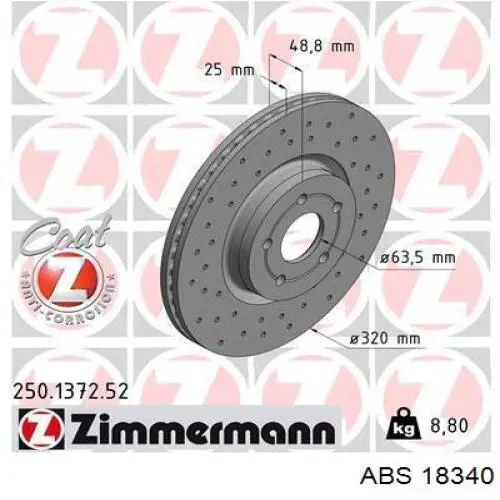 Купить 18340 ABS Ротор тормозной