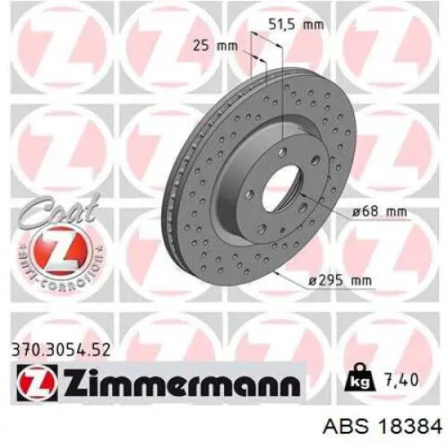 Тормоз дисковый передний ABS 18384 цена, от 45.28 USD