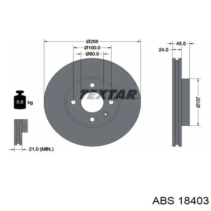 Тормоз дисковый передний ABS 18403 цена, от 36.62 USD