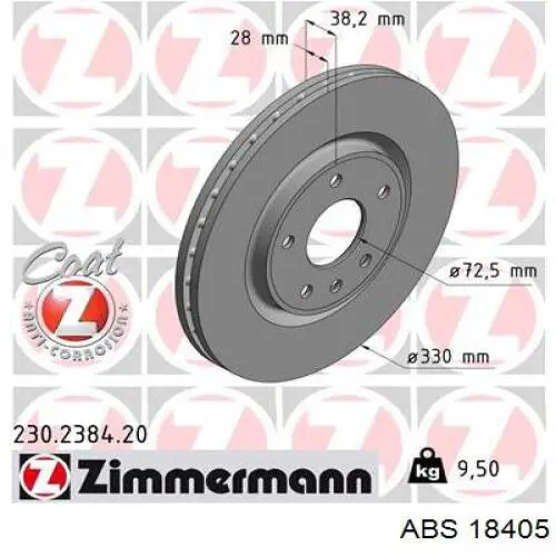 Купить 18405 ABS Ротор тормозной