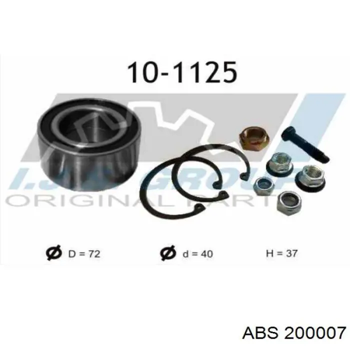 Купить 200007 ABS Подшипник передней ступицы