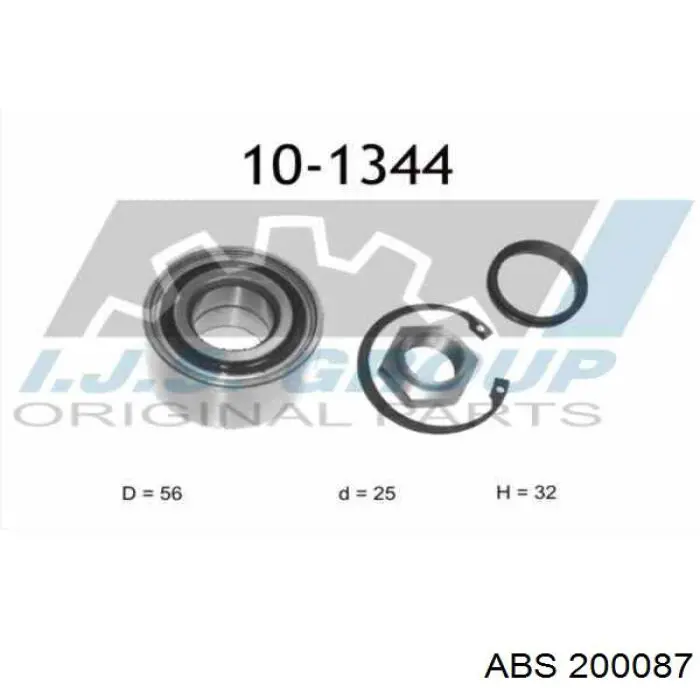 Подшипник задней ступицы 200087 ABS