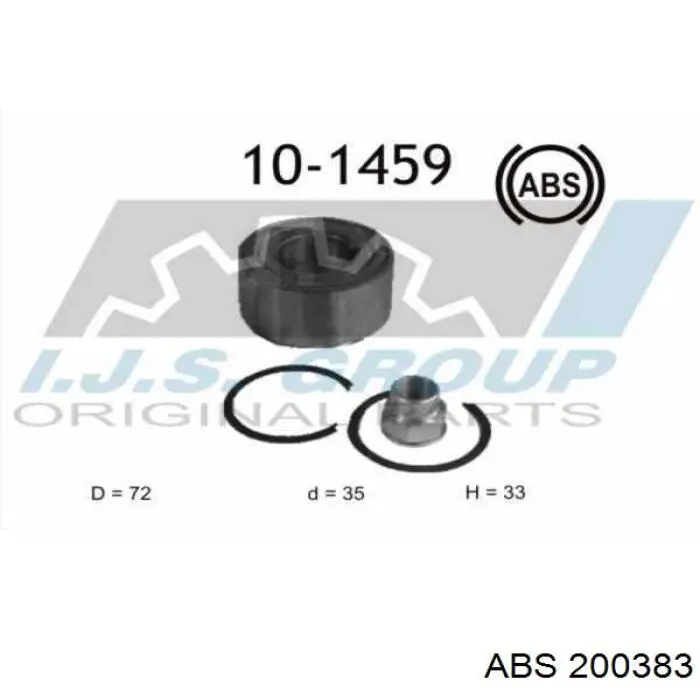 Ступичный подшипник передний ABS 200383