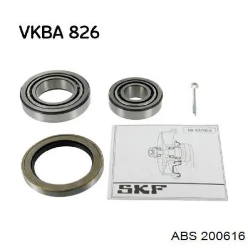 Комплект подшипника ступицы колеса ABS 200616 цена, от 9.51 USD