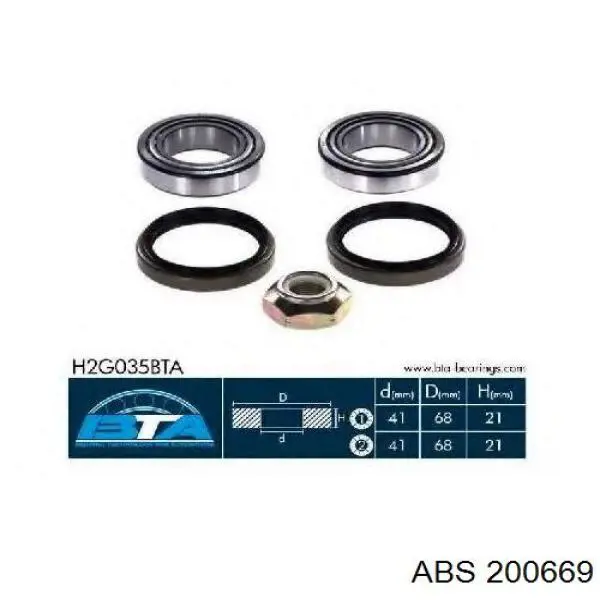 Подшипники задней ступицы ABS 200669 цена, от 19.66 USD
