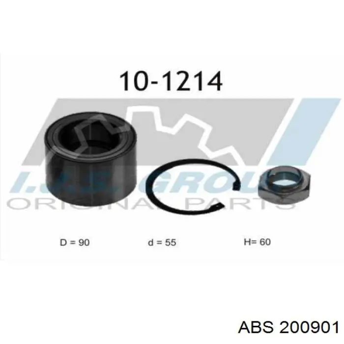 Купить 200901 ABS Подшипник передней ступицы
