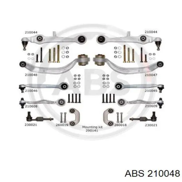Левый рычаг передней нижней подвески ABS 210048 цена, от 37.62 USD