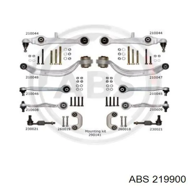 Комплект рычагов передней подвески ABS 219900 цена, от 186.26 USD