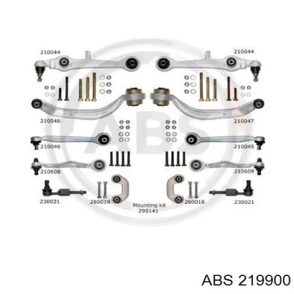 Купить 219900 ABS Комплект рычагов передней подвески