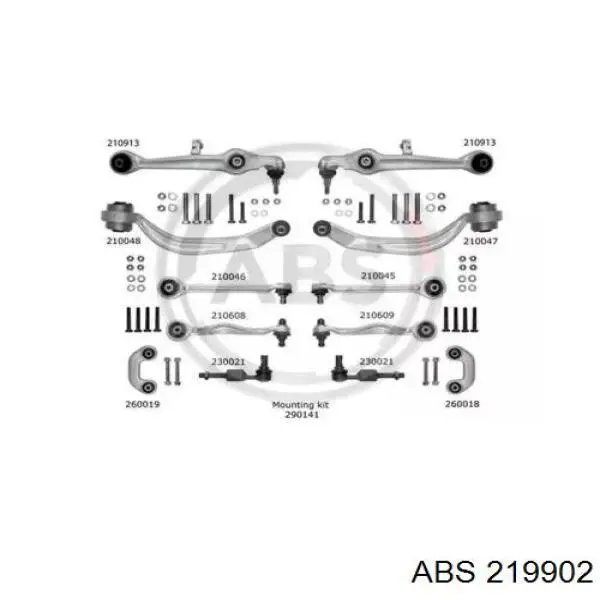 219902 ABS комплект рычагов передней подвески