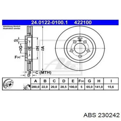 Купить 230242 ABS Наконечник рулевой тяги, внешний