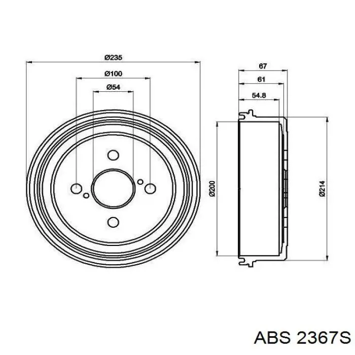 Тормозной барабан 2367S ABS