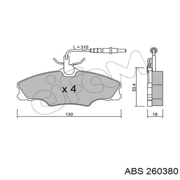 Купить 260380 ABS Амортизационная стойка