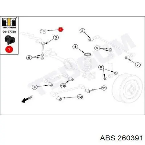 Купить 260391 ABS Амортизационная стойка