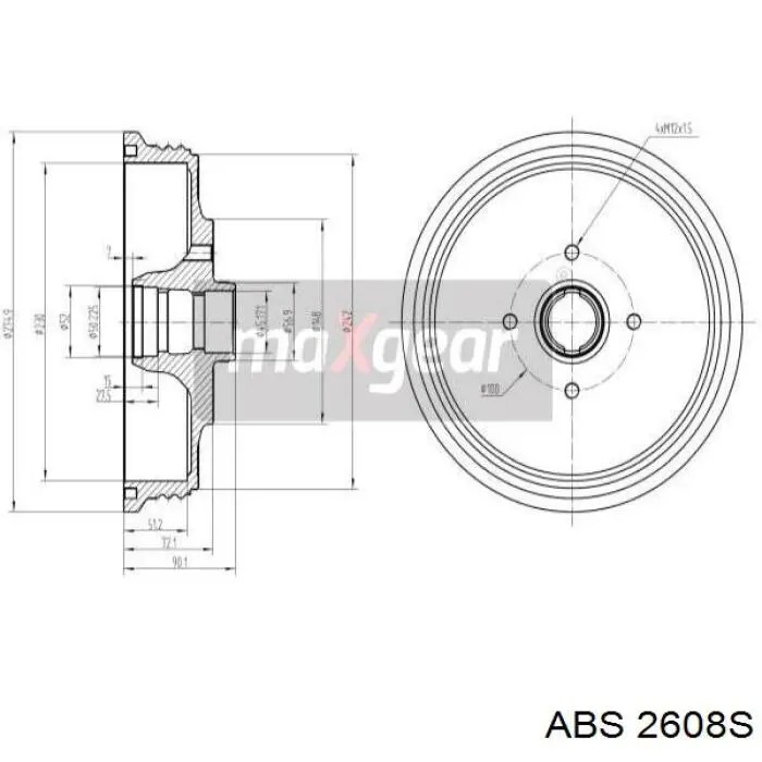Купить 2608S ABS Тормозной барабан