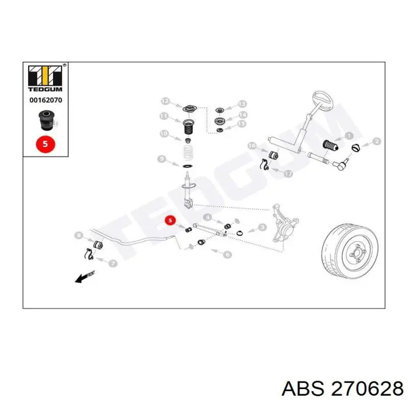 Купить 270628 ABS Сайлентблок нижний передней подвески
