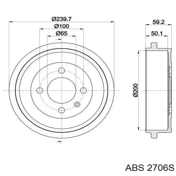 Барабан тормозной задний ABS 2706S цена, от 24.72 USD