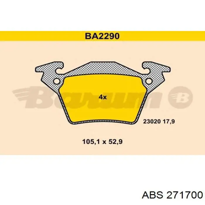 Сайлентблок переднего нижнего рычага 271700 ABS