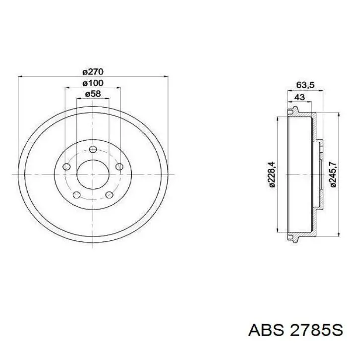 Задний барабан ABS 2785S