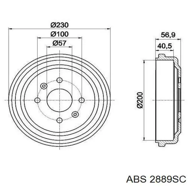 Барабан тормозной задний ABS 2889SC цена, от 60.71 USD