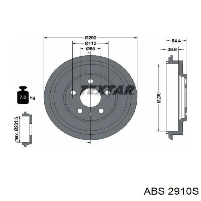 Барабан тормозной задний ABS 2910S цена, от 57.24 USD
