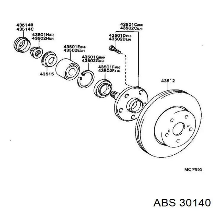 30140 ABS датчик абс (abs передний)