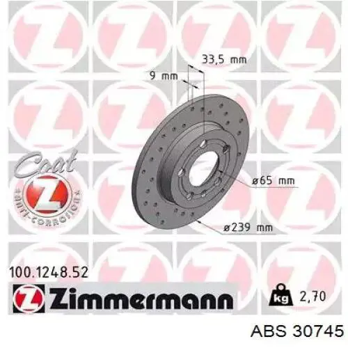 Датчик АБС (ABS) передний левый 30745 ABS