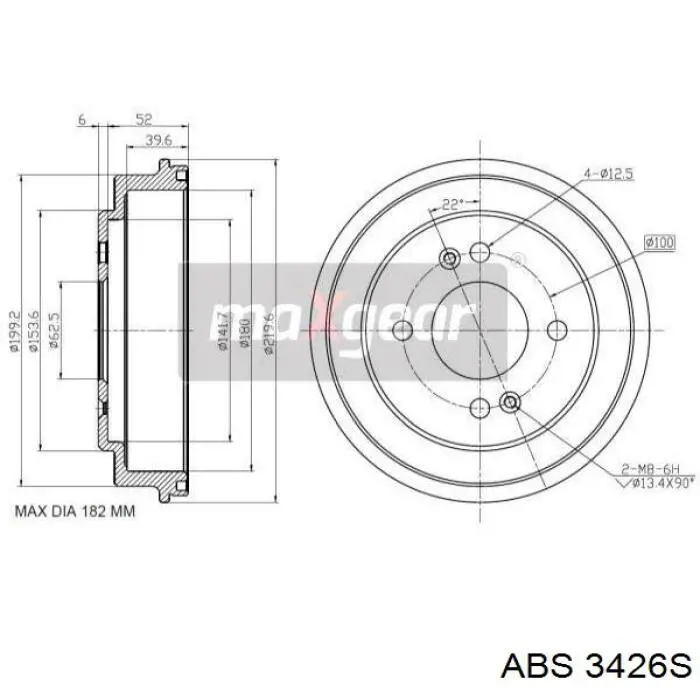 Купить 3426S ABS Тормозной барабан