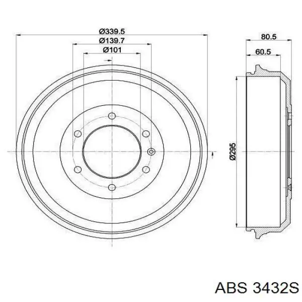 Тормозной барабан 3432S ABS