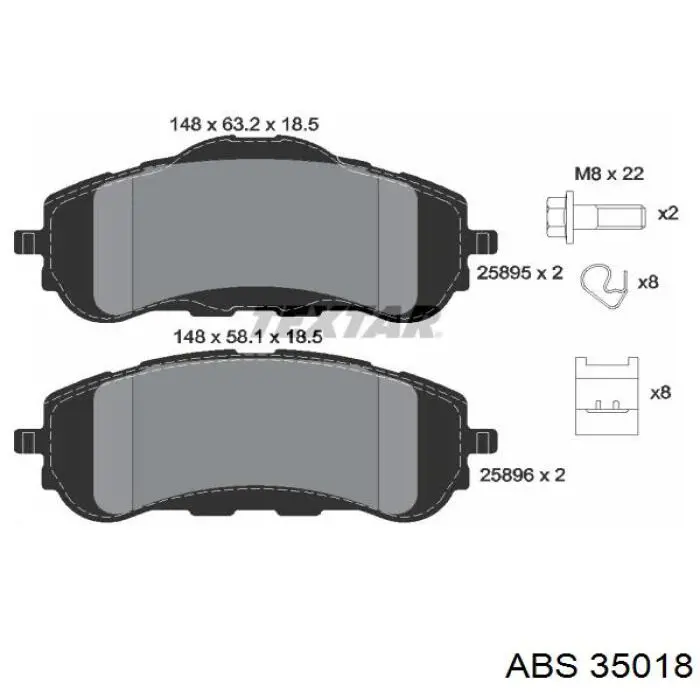 Колодки ABS 35018 цена, от 20.31 USD
